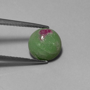 2.86캐럿 천연 멀티컬러 루비 조이사이트, 라운드 컷, 9.07 mm, 불투명체