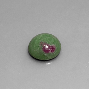 2.86캐럿 천연 멀티컬러 루비 조이사이트, 라운드 컷, 9.07 mm, 불투명체