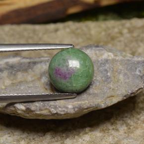 2.95캐럿 천연 멀티컬러 루비 조이사이트, 라운드 컷, 9.42 mm, 불투명체