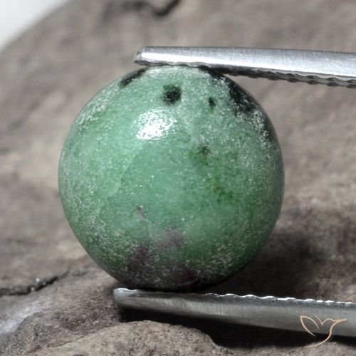 4.63ct 자연스러운 다색 루비-Zoisite, 둥근, 불투명체