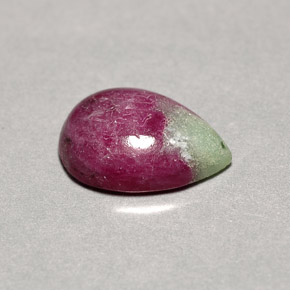 4.62캐럿 천연 멀티컬러 루비 조이사이트, 배 모양, 12.6×9.3 mm, 불투명체