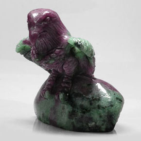 377.20캐럿 천연 멀티컬러 루비 조이사이트, 멋진 모양, 48.2×47.5 mm, 불투명체