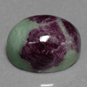 19.04캐럿 천연 멀티컬러 루비 조이사이트, 타원형 컷, 16.1×12.1 mm, 불투명체