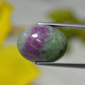 13.78캐럿 천연 멀티컬러 루비 조이사이트, 타원형 컷, 15.9×12.1 mm, 불투명체
