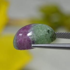 13.78캐럿 천연 멀티컬러 루비 조이사이트, 타원형 컷, 15.9×12.1 mm, 불투명체