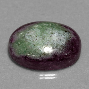 11.00캐럿 천연 멀티컬러 루비 조이사이트, 타원형 컷, 15.9×12.1 mm, 불투명체