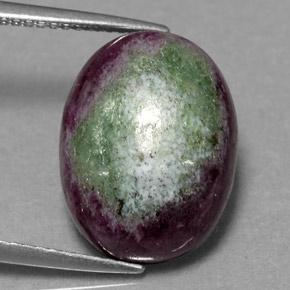 11.00캐럿 천연 멀티컬러 루비 조이사이트, 타원형 컷, 15.9×12.1 mm, 불투명체