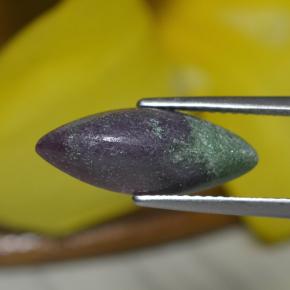 4.51캐럿 천연 멀티컬러 루비 조이사이트, 마퀴즈, 17.1×6.8 mm, 불투명체