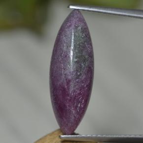 6.54캐럿 천연 멀티컬러 루비 조이사이트, 마퀴즈, 20.9×7.4 mm, 불투명체