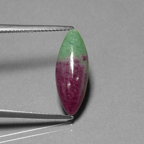 4.99캐럿 천연 멀티컬러 루비 조이사이트, 마퀴즈, 19.7×7.3 mm, 불투명체