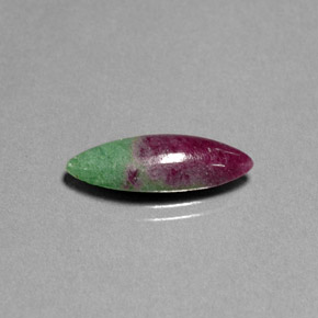 4.99캐럿 천연 멀티컬러 루비 조이사이트, 마퀴즈, 19.7×7.3 mm, 불투명체