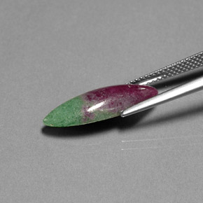 4.99캐럿 천연 멀티컬러 루비 조이사이트, 마퀴즈, 19.7×7.3 mm, 불투명체