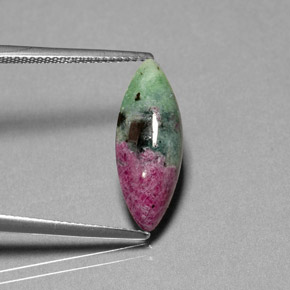 5.06캐럿 천연 멀티컬러 루비 조이사이트, 마퀴즈, 19.5×7.5 mm, 불투명체