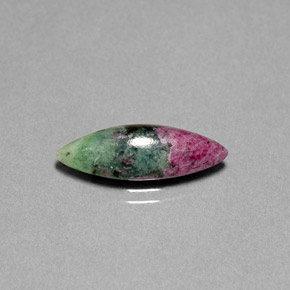 5.06캐럿 천연 멀티컬러 루비 조이사이트, 마퀴즈, 19.5×7.5 mm, 불투명체