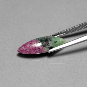 5.06캐럿 천연 멀티컬러 루비 조이사이트, 마퀴즈, 19.5×7.5 mm, 불투명체