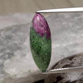 6.42캐럿 천연 멀티컬러 루비 조이사이트, 마퀴즈, 20×7.5 mm, 불투명체