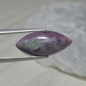 7.85캐럿 천연 멀티컬러 루비 조이사이트, 마퀴즈, 20.1×9.3 mm, 불투명체