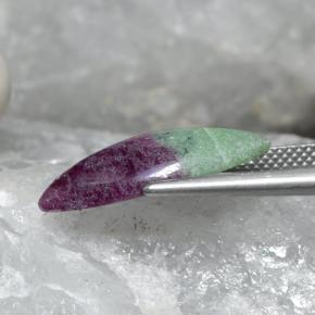 7.58캐럿 천연 멀티컬러 루비 조이사이트, 마퀴즈, 20.9×9.3 mm, 불투명체