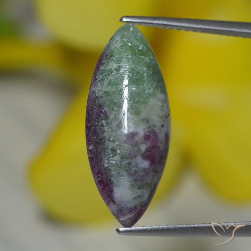 6.96ct 자연스러운 다색 루비-Zoisite, 보석, 불투명체