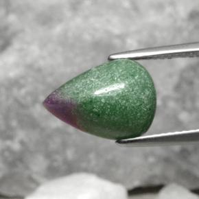 5.62캐럿 천연 멀티컬러 루비 조이사이트, 배 모양, 13.3×9.7 mm, 불투명체