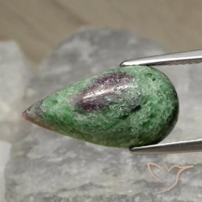 8.25캐럿 천연 다색 루비-Zoisite, 배 모양, 불투명체