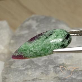 8.25캐럿 천연 다색 루비-Zoisite, 배 모양, 불투명체
