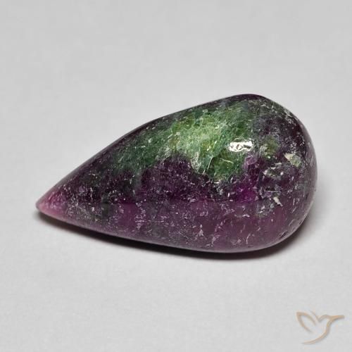 9.25ct 자연스러운 다색 루비-Zoisite, 배 모양, 불투명체