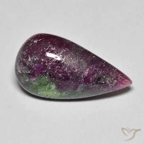 9.25캐럿 천연 다색 루비-Zoisite, 배 모양, 불투명체