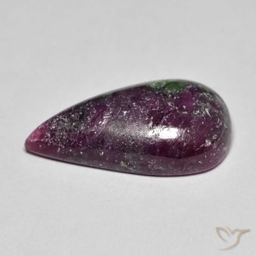 9.25캐럿 천연 다색 루비-Zoisite, 배 모양, 불투명체