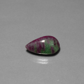 11.05캐럿 천연 멀티컬러 루비 조이사이트, 배 모양, 16.6×10.2 mm, 불투명체