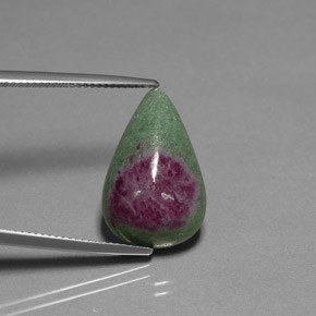 13.36캐럿 천연 멀티컬러 루비 조이사이트, 배 모양, 20.2×13 mm, 불투명체