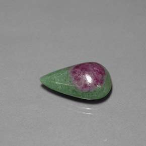 13.36캐럿 천연 멀티컬러 루비 조이사이트, 배 모양, 20.2×13 mm, 불투명체
