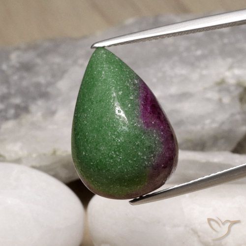 19.64ct 자연스러운 다색 루비-Zoisite, 배 모양, 불투명체