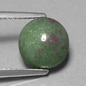 3.71캐럿 천연 멀티컬러 루비 조이사이트, 라운드 컷, 8.79 mm, 불투명체