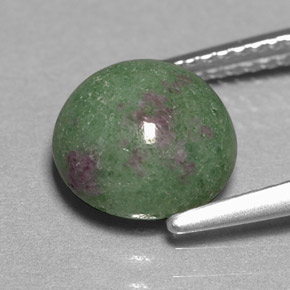 3.71캐럿 천연 멀티컬러 루비 조이사이트, 라운드 컷, 8.79 mm, 불투명체