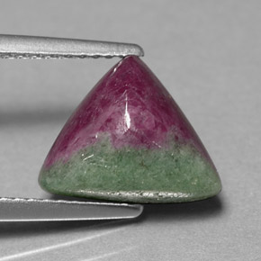 4.22캐럿 천연 멀티컬러 루비 조이사이트, 트릴리언, 불투명체