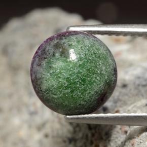 3.97캐럿 천연 멀티컬러 루비 조이사이트, 라운드 컷, 9.68 mm, 불투명체