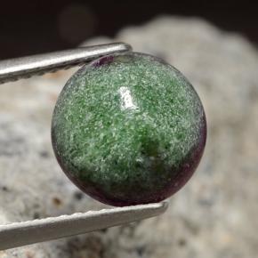 3.97캐럿 천연 멀티컬러 루비 조이사이트, 라운드 컷, 9.68 mm, 불투명체