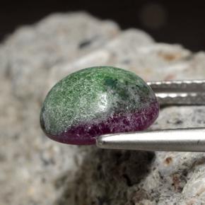 3.97캐럿 천연 멀티컬러 루비 조이사이트, 라운드 컷, 9.68 mm, 불투명체