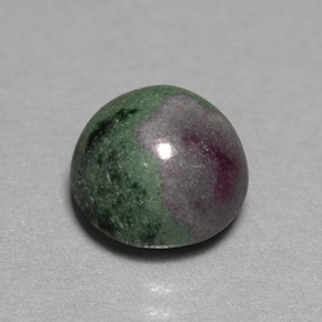 5.46캐럿 천연 멀티컬러 루비 조이사이트, 라운드 컷, 9.62 mm, 불투명체