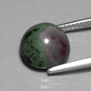 5.46캐럿 천연 멀티컬러 루비 조이사이트, 라운드 컷, 9.62 mm, 불투명체