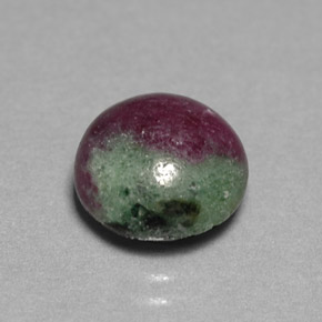 4.96캐럿 천연 멀티컬러 루비 조이사이트, 라운드 컷, 9.86 mm, 불투명체