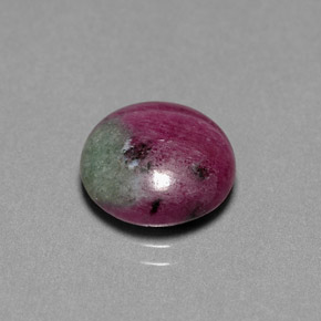 6.09캐럿 천연 멀티컬러 루비 조이사이트, 라운드 컷, 11.79 mm, 불투명체