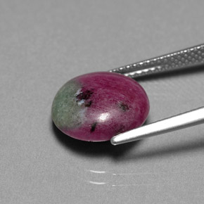 6.09캐럿 천연 멀티컬러 루비 조이사이트, 라운드 컷, 11.79 mm, 불투명체