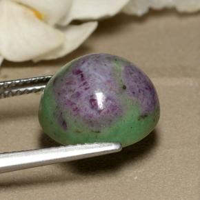 9.34캐럿 천연 멀티컬러 루비 조이사이트, 라운드 컷, 12.32 mm, 불투명체