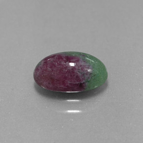 1.93캐럿 천연 멀티컬러 루비 조이사이트, 타원형 컷, 9.7×5.8 mm, 불투명체