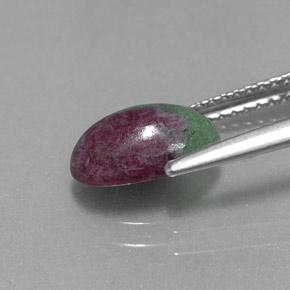 1.93캐럿 천연 멀티컬러 루비 조이사이트, 타원형 컷, 9.7×5.8 mm, 불투명체