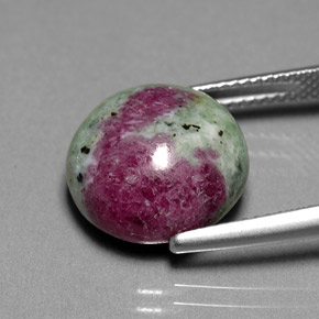 13.36캐럿 천연 멀티컬러 루비 조이사이트, 라운드 컷, 13.42 mm, 불투명체