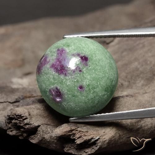 26.08ct 자연스러운 다색 루비-Zoisite, 둥근, 불투명체