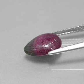 3.83캐럿 천연 다색 루비-Zoisite, 배 모양, 불투명체